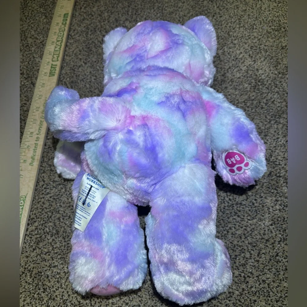 Build a bear pastel swirl kitty stuffed animal. 16” height. Shelf kept